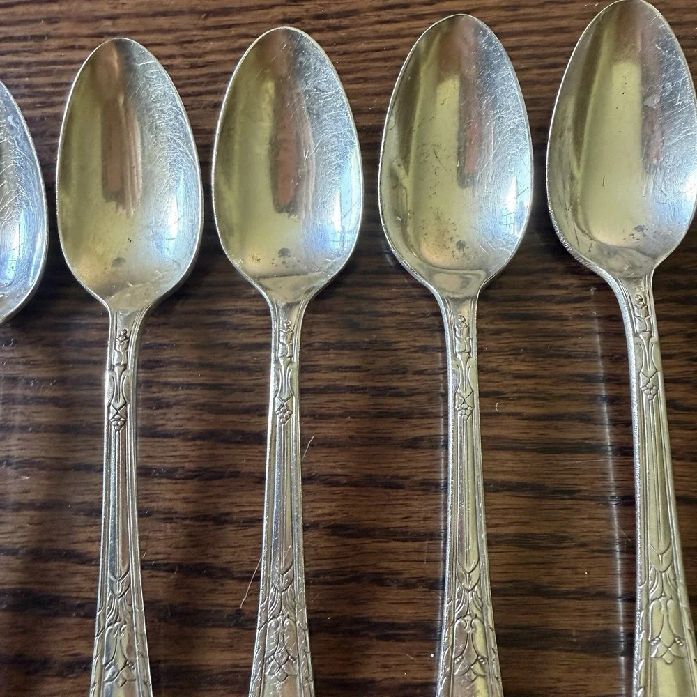 Vtg HOLMES & EDWARDS‎ 1932 Masterpiece Silverplate Teaspoons Set Of 7